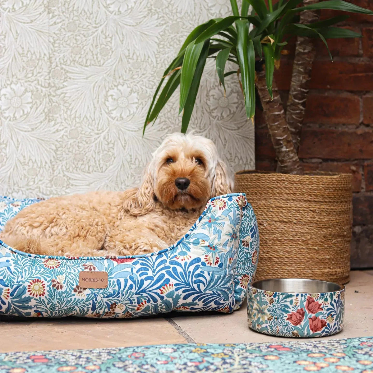 Morris & Co Bower Print Dog Bed
