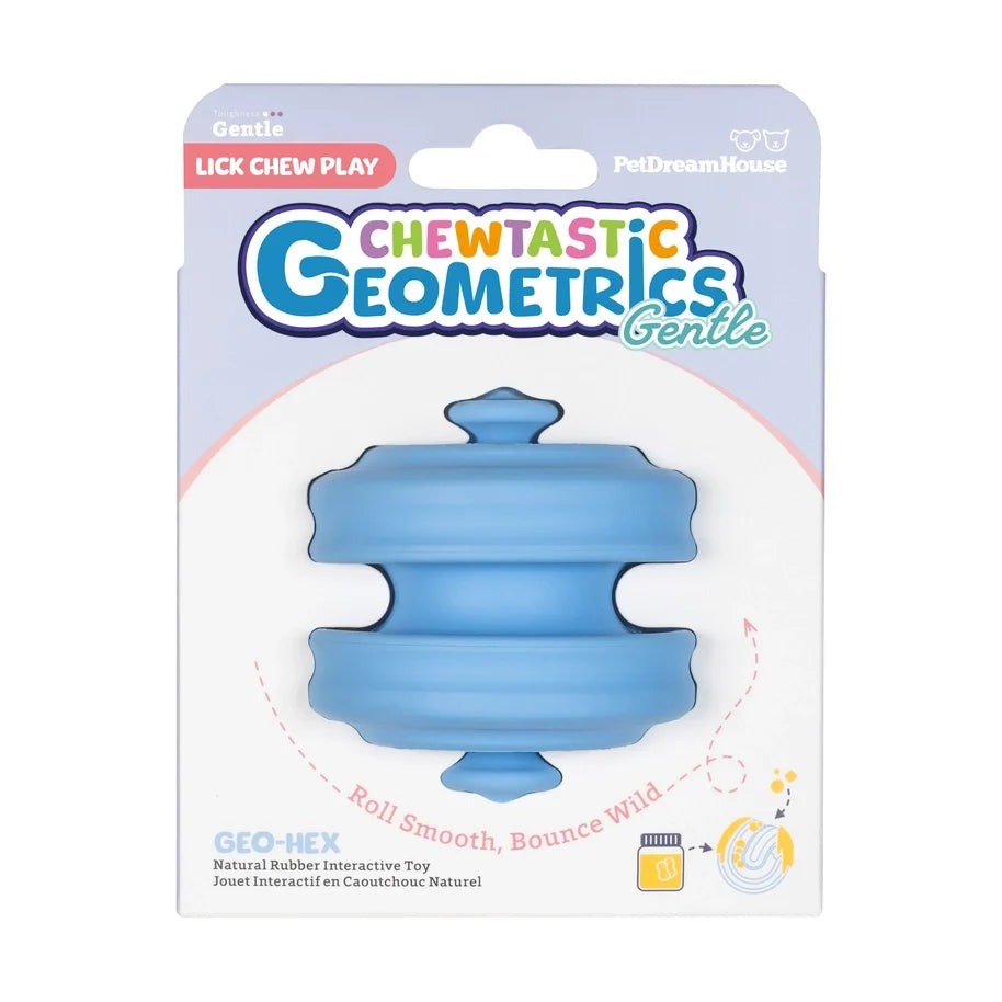 Chewtastic Geometrics Gentle Geo-Hex Pale Blue Dog Toy