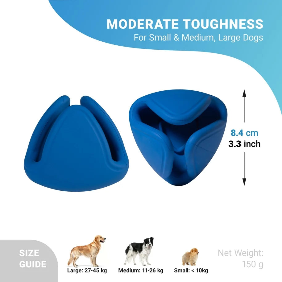 Chewtastic Geometrics Geo-Rella Dispenser Royal Blue Dog Toy