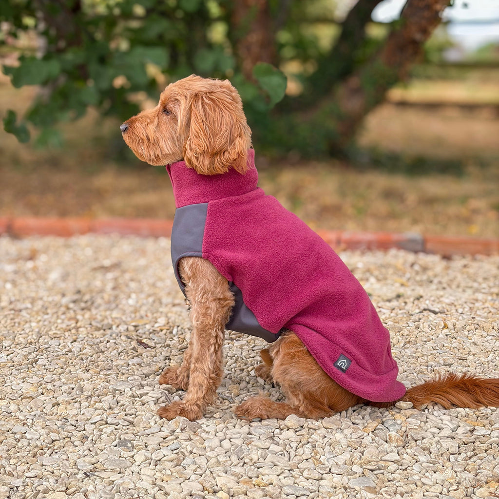 Dog Fleece Jumper with Waterproof Belly Panel