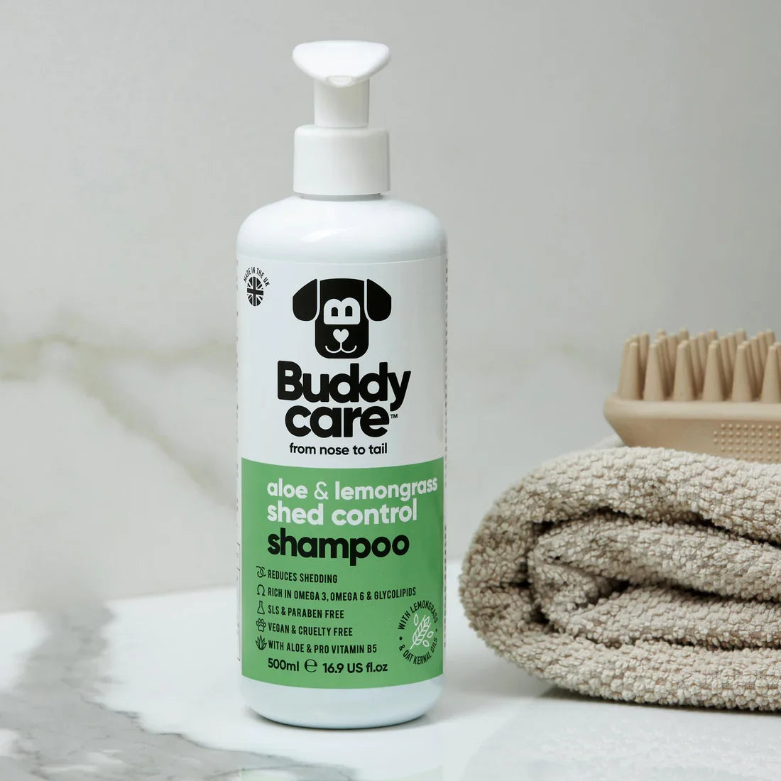 Buddycare Aloe & Lemongrass Shed Control Dog Shampoo