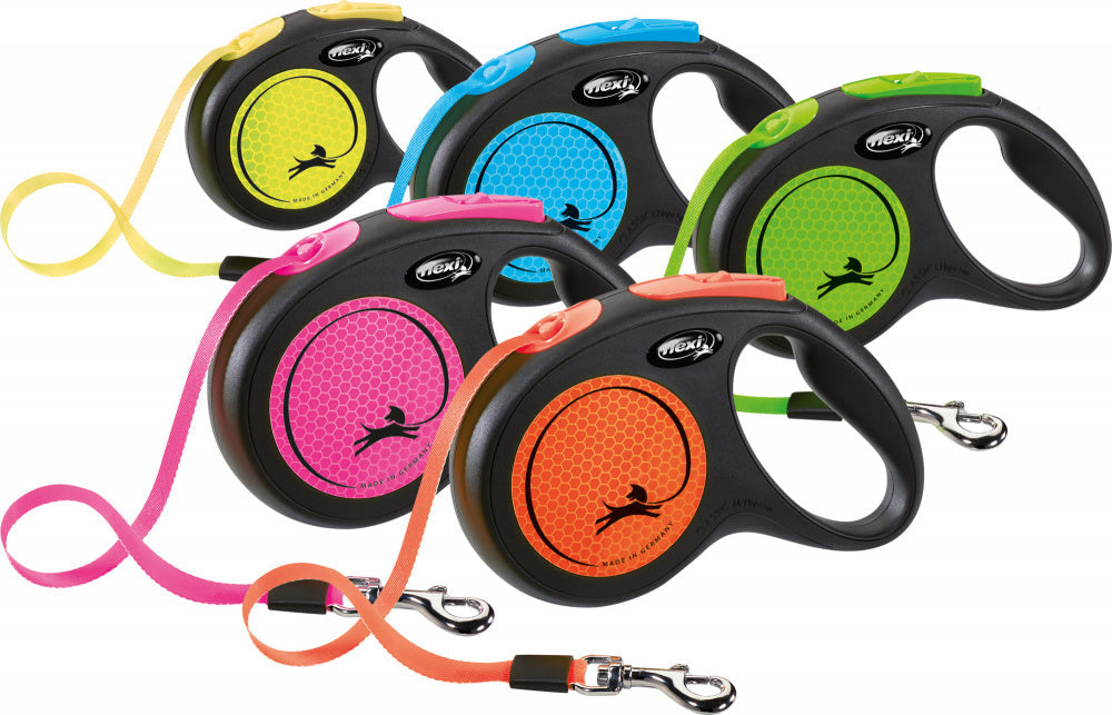 Flexi Extending Dog Lead Neon Tape 5m Small