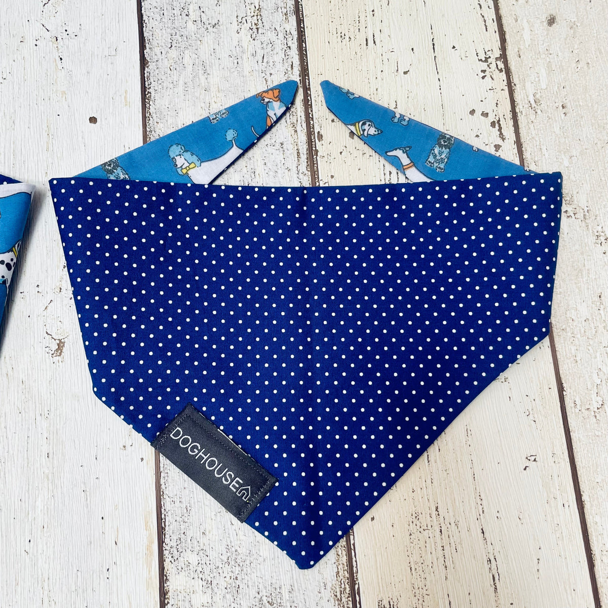 Blue Dog & Navy Spot Dog Bandana