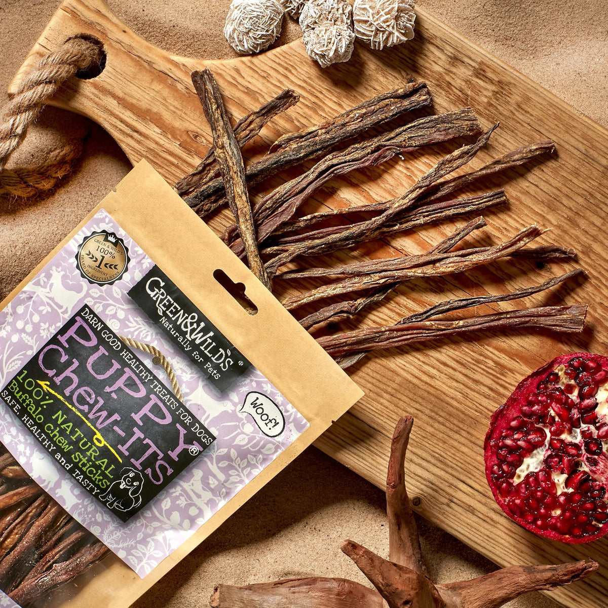 Green & Wilds Puppy Chew-Its Buffalo Sticks