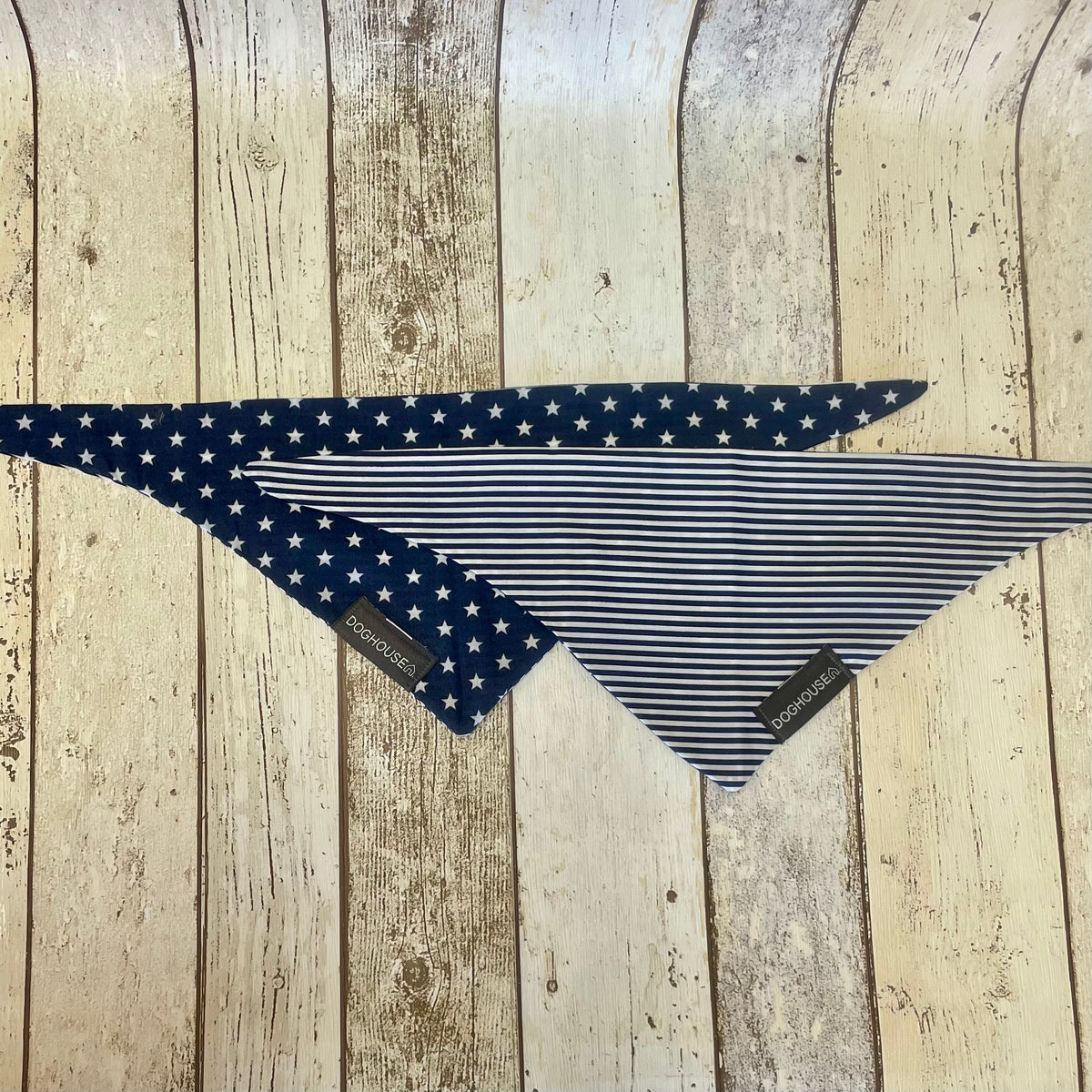 Navy Stripe & Star Dog Bandana