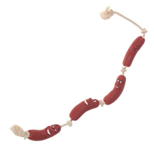 String of Sausages on Rope Dog Toy
