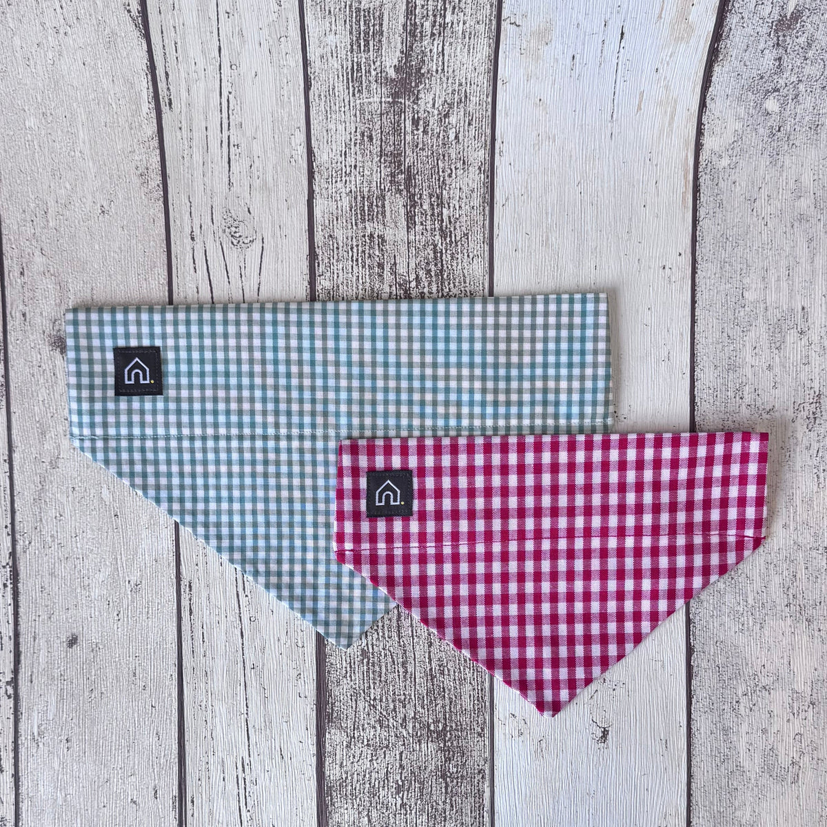Pawliora Cherry Red Gingham Slip-on Bandana