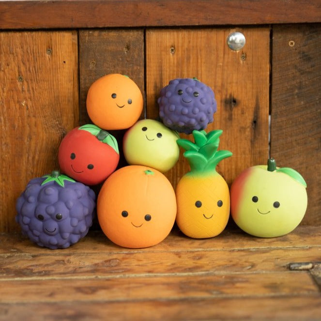 Foodie Faces Latex Apple Dog Toy