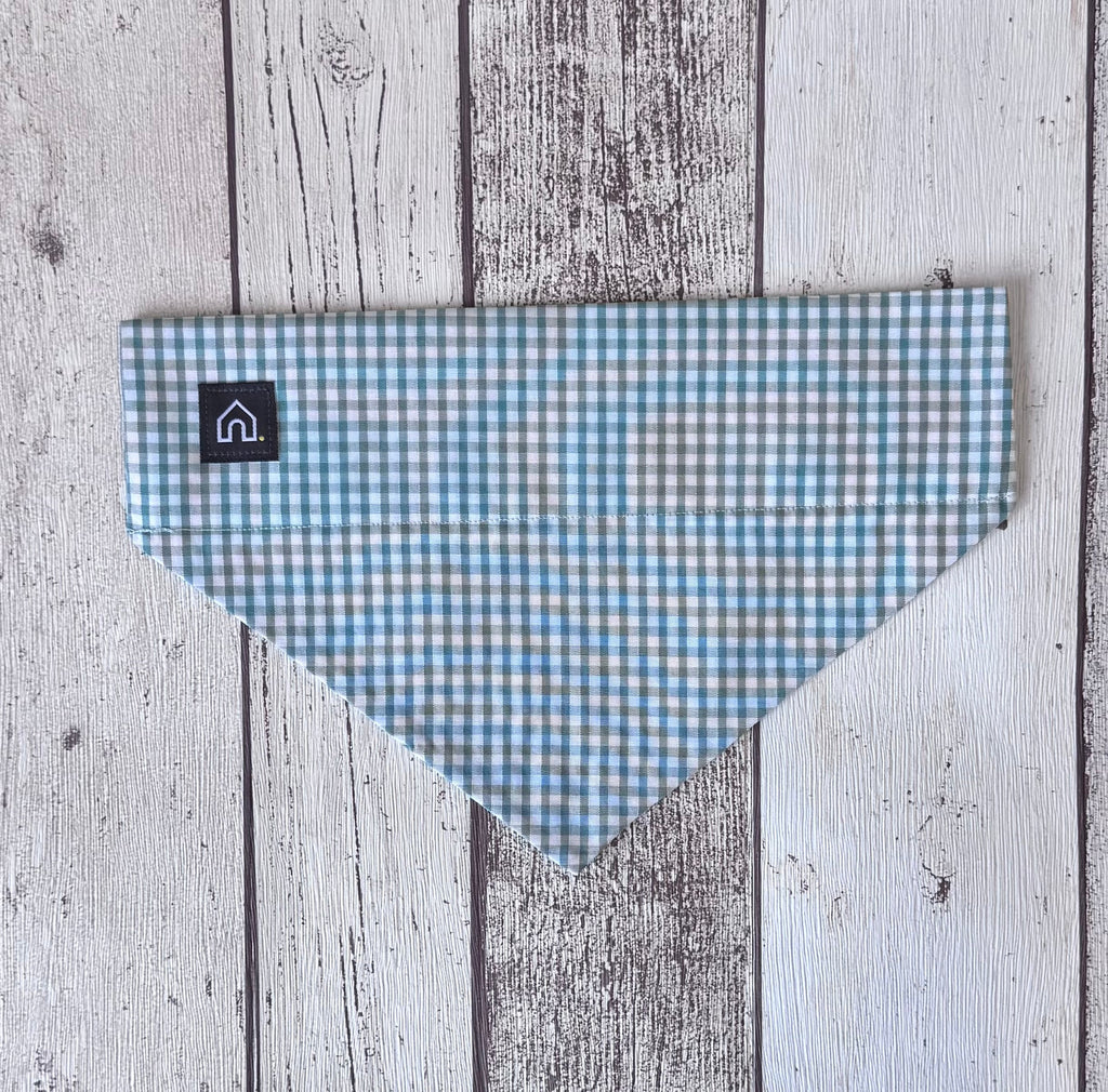 Pawliora Sage Green Gingham Slip-on Bandana