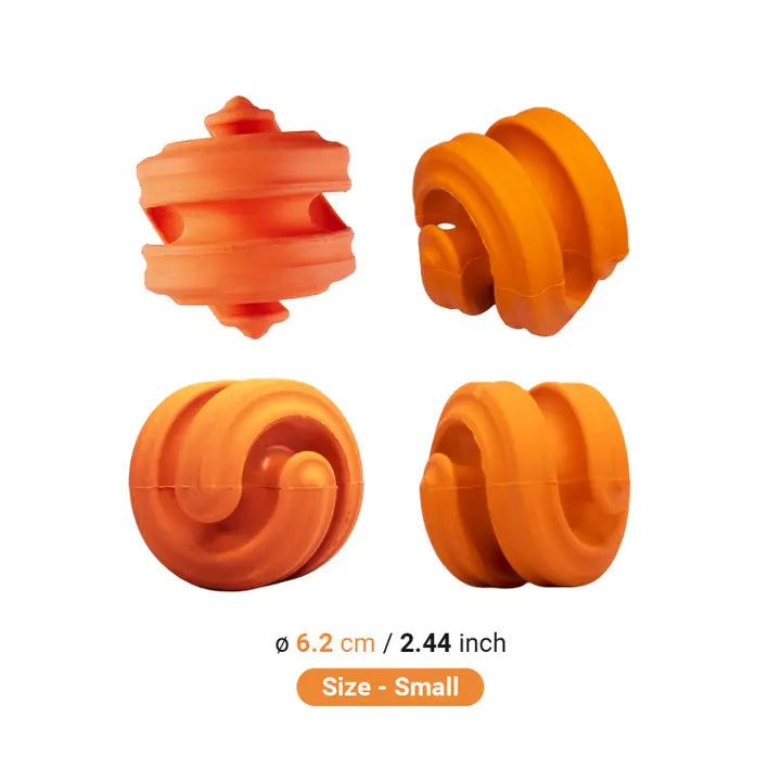 Chewtastic Geometric Rubber Geo-Hex Orange Dog Toy