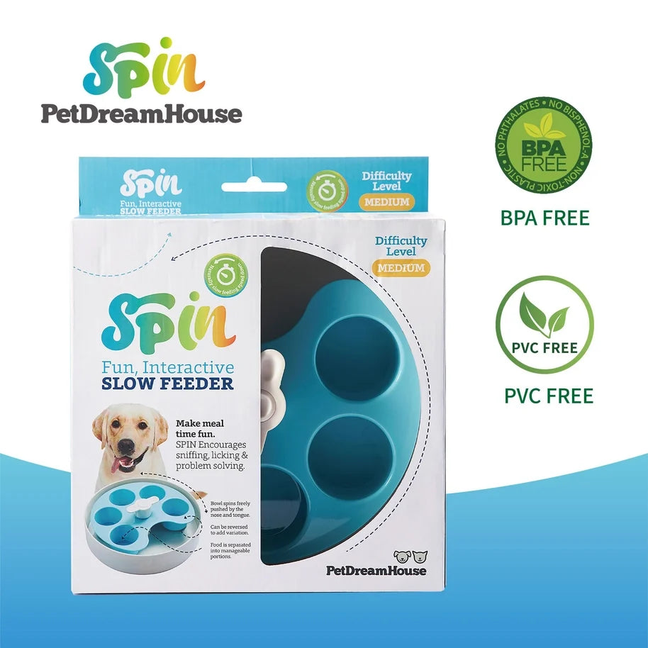 Spin Interactive Slow Feeder Palette Bowl for Dogs