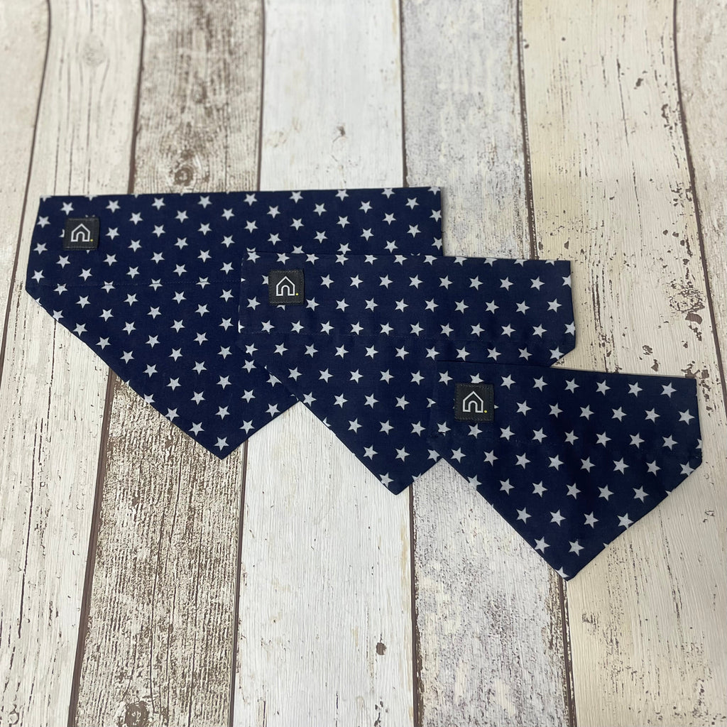 Pawliora Navy Star Slip-on Dog Bandana