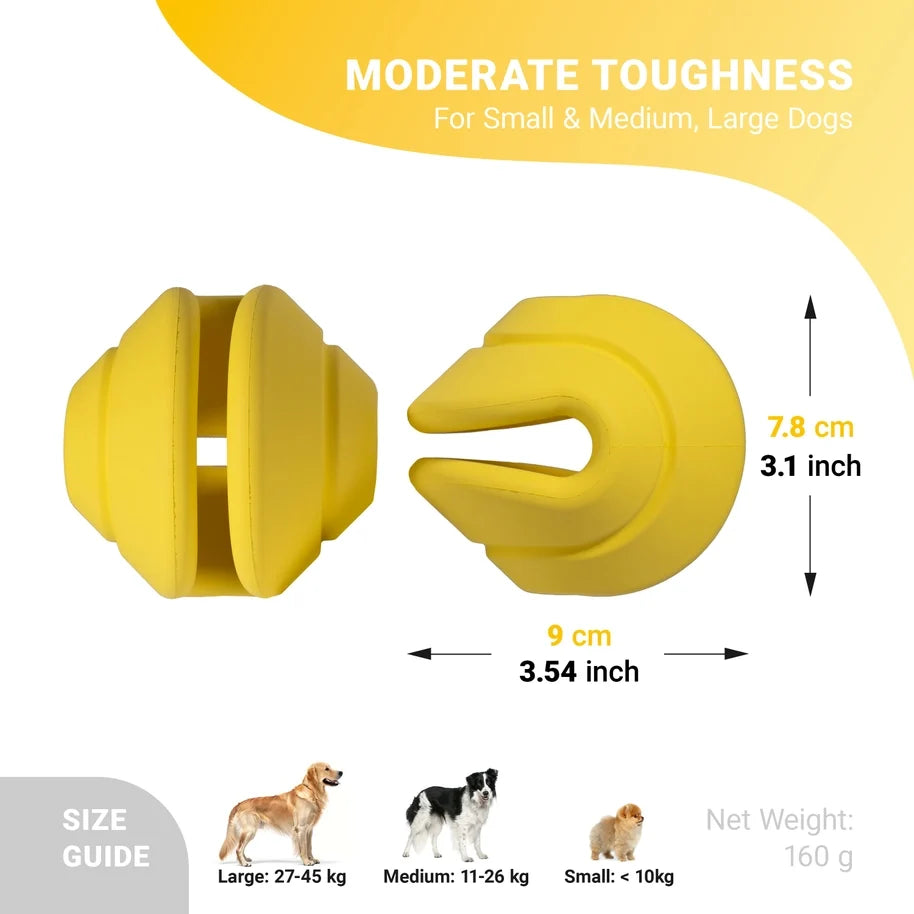 Chewtastic Geometrics Geo-Spherix Ball Bright Yellow Dog Toy