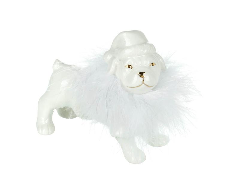 Fluffy Bulldog Christmas Ornament