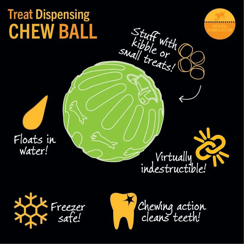 Durafoam Treat Dispensing Chew Ball for Dogs