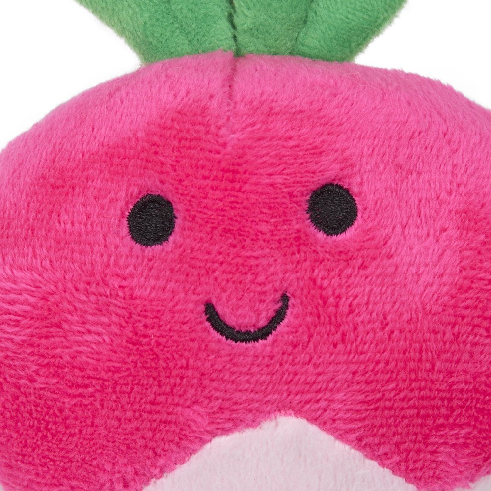 Foodie Faces Reuben Radish Plush Dog Toy