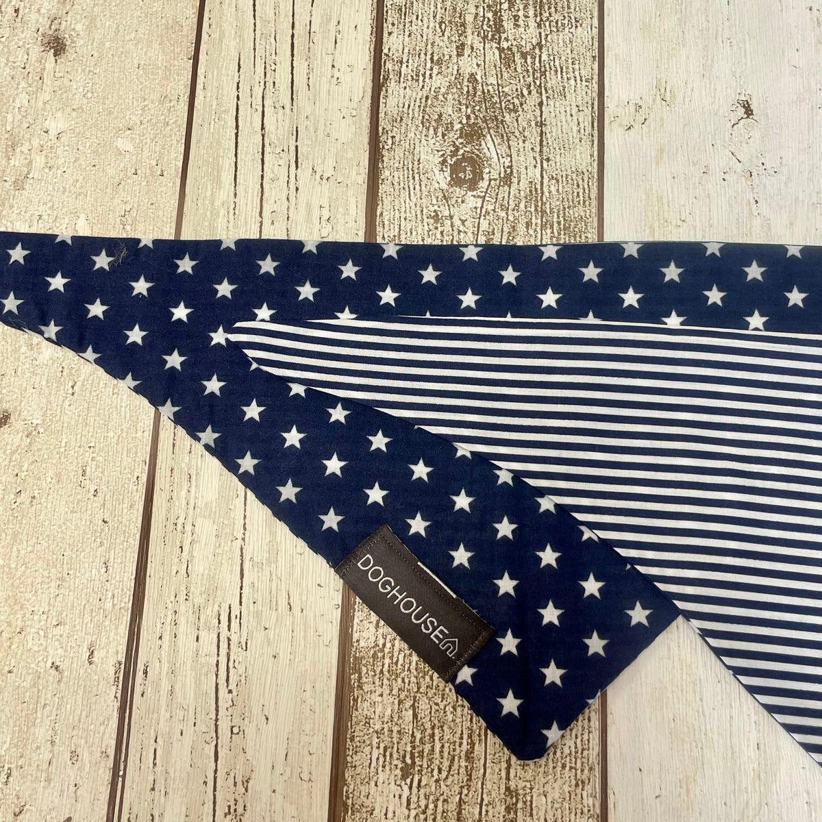 Navy Stripe & Star Dog Bandana