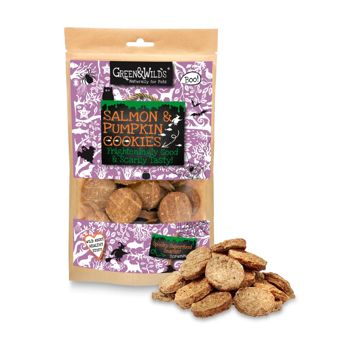 Green & Wilds Halloween Salmon & Pumpkin Cookie Dog Treats