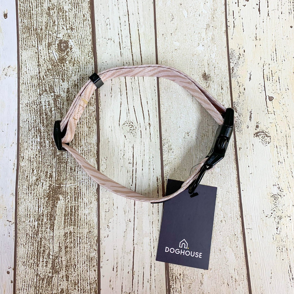 Pawliora Everyday Comfort Dog Collar in Nude Zebra Stripe