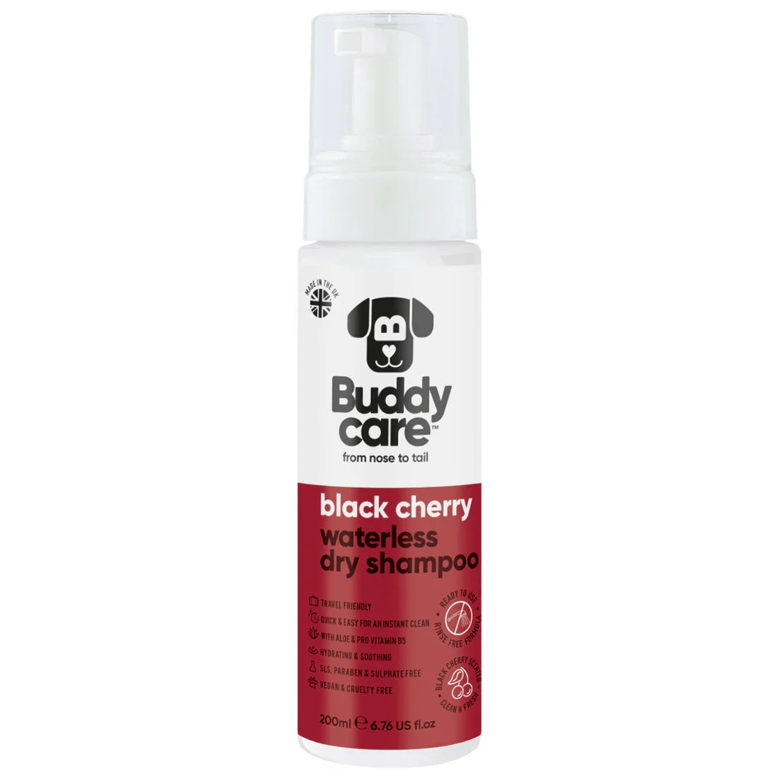 Buddycare Black Cherry Waterless Dry Shampoo for Dogs