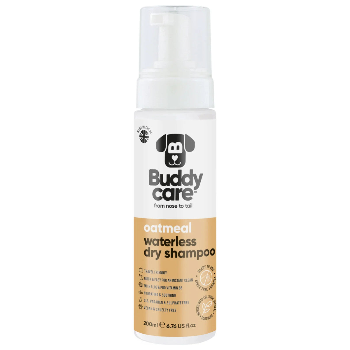 Buddycare Oatmeal Waterless Dry Shampoo for Dogs