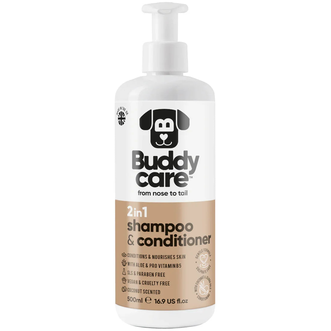 Buddycare Coconut 2 in 1 Dog Shampoo & Conditioner