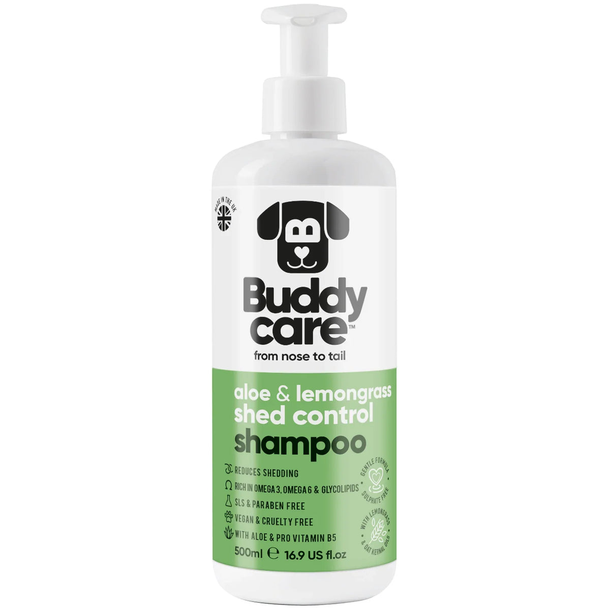 Buddycare Aloe & Lemongrass Shed Control Dog Shampoo