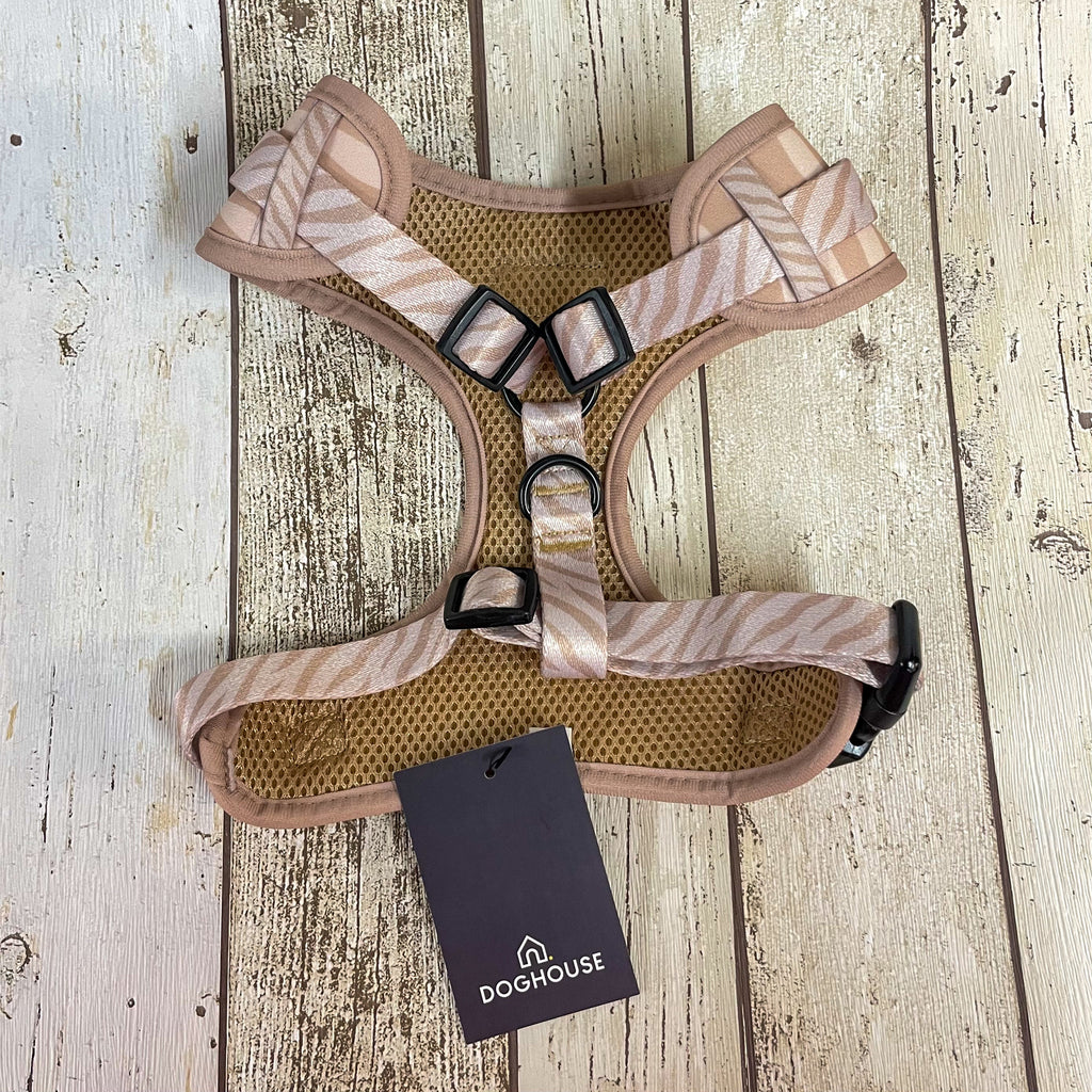 Pawliora Everyday Comfort Harness in Nude Zebra Stripe