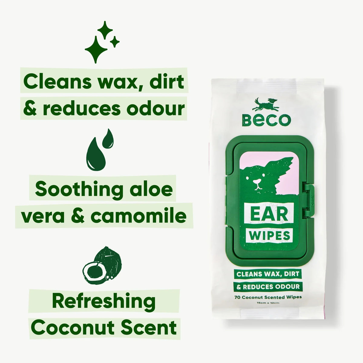 Beco Coconut Scented Ear Wipes