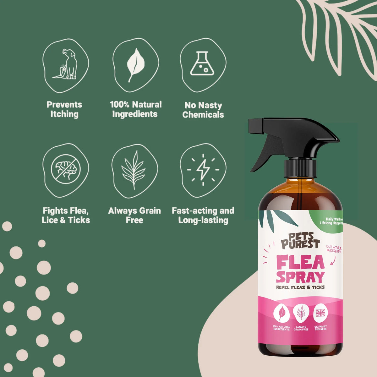 Pets Purest Flea Lice and Tick Spray