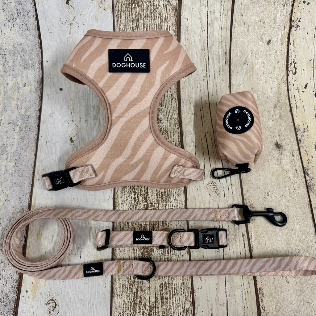 Pawliora Everyday Comfort Harness in Nude Zebra Stripe