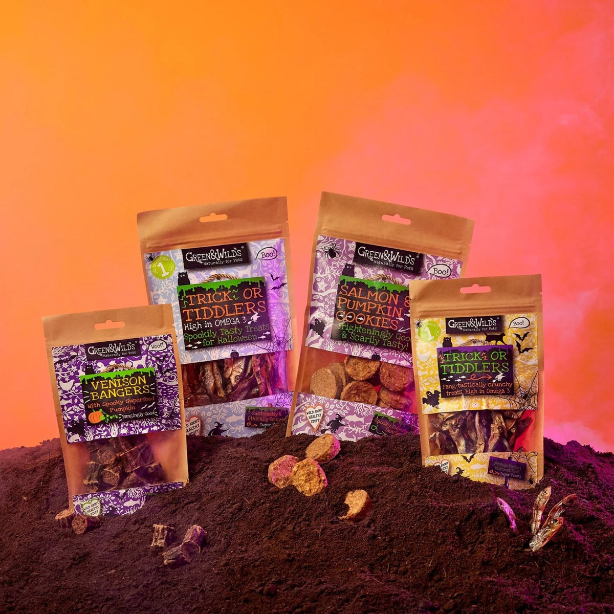 Green & Wilds Halloween Salmon & Pumpkin Cookie Dog Treats