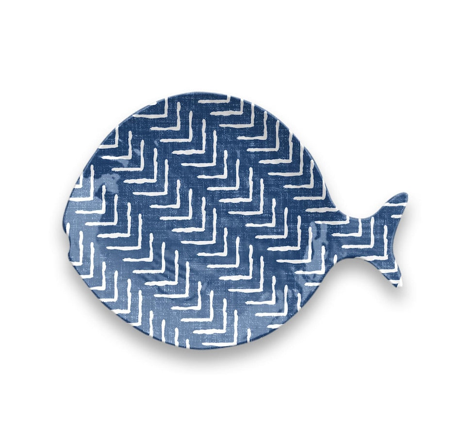 Tarhong Indigo Oasis Fish Cat Saucer