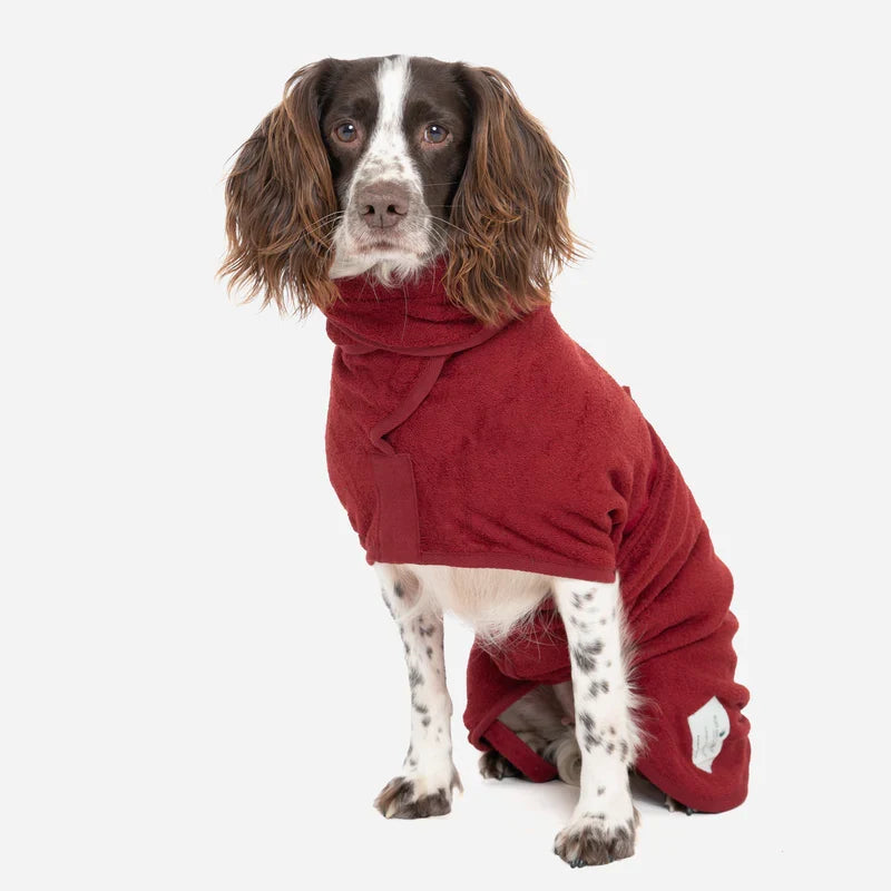 Ruff and Tumble Dog Drying Coat - Rosehip Red