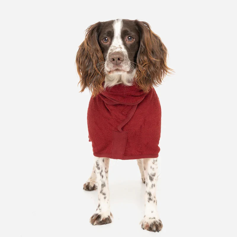 Ruff and Tumble Dog Drying Coat - Rosehip Red