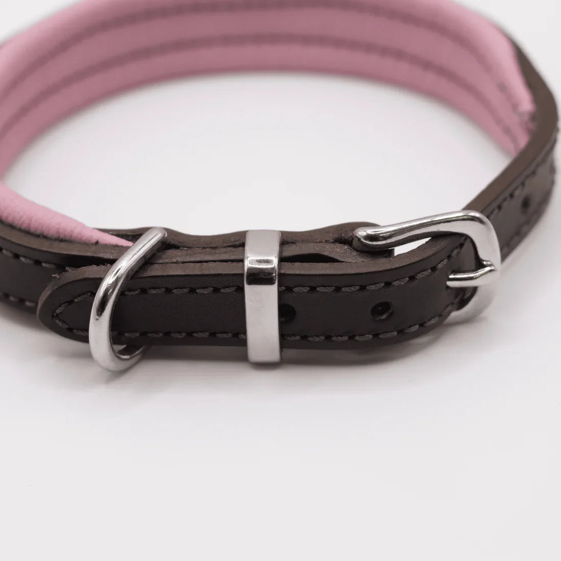 D&H Padded Pastel Real Leather Dog Collar