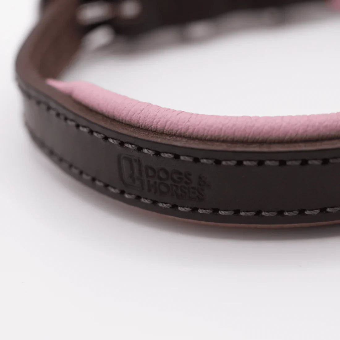 D&H Padded Pastel Real Leather Dog Collar