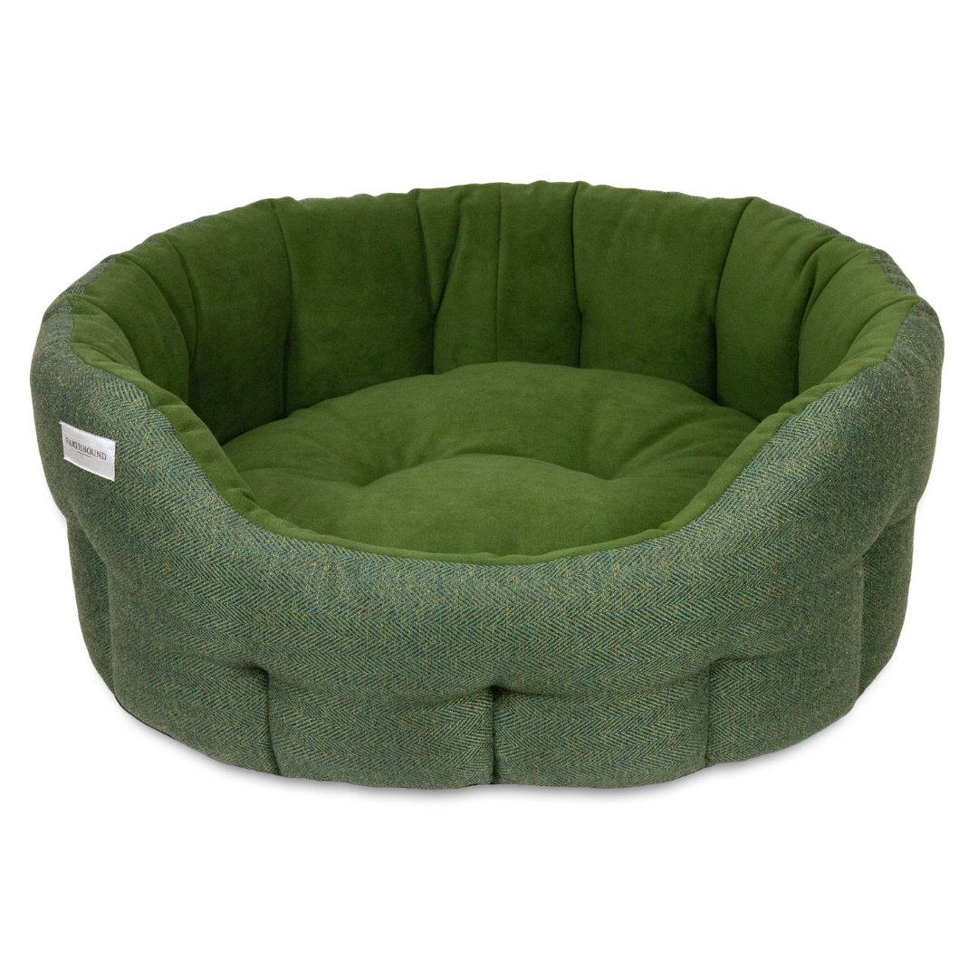 Earthbound Pine Green Tweed Sherpa Snuggle Bed
