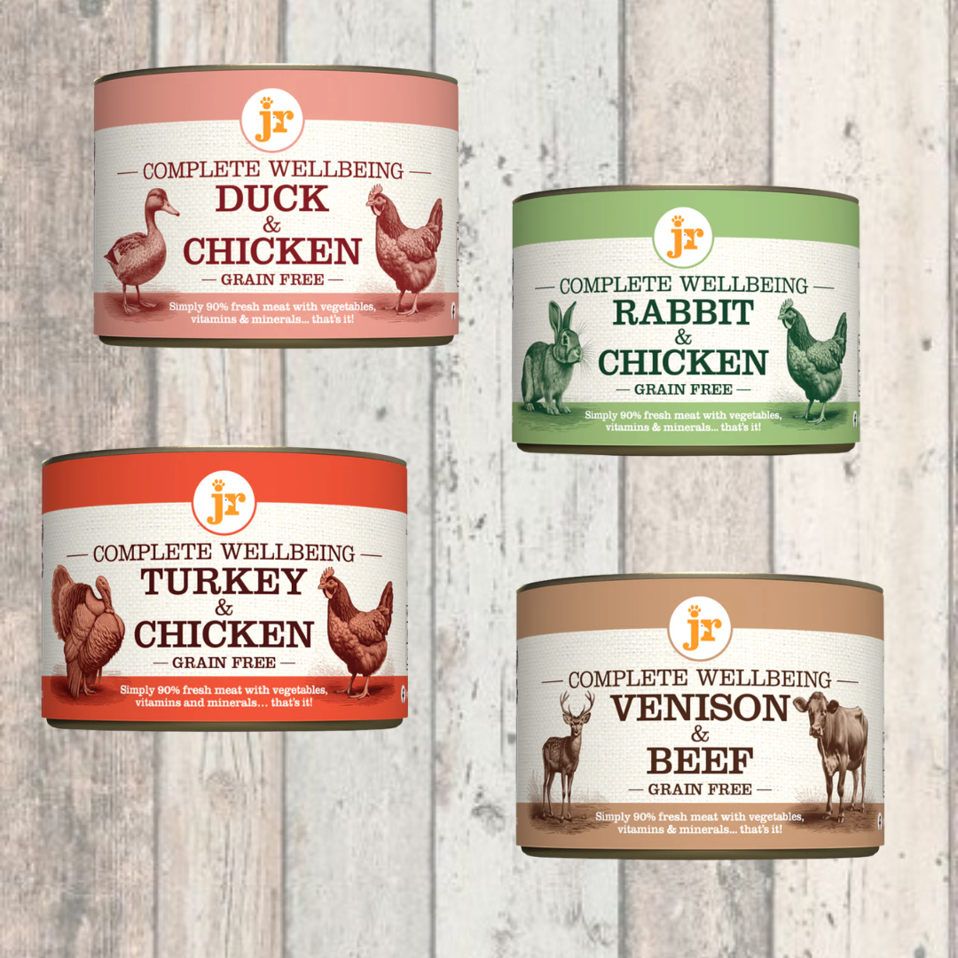 JR Complete Wellbeing Wet Food For Dogs in 200g Tins