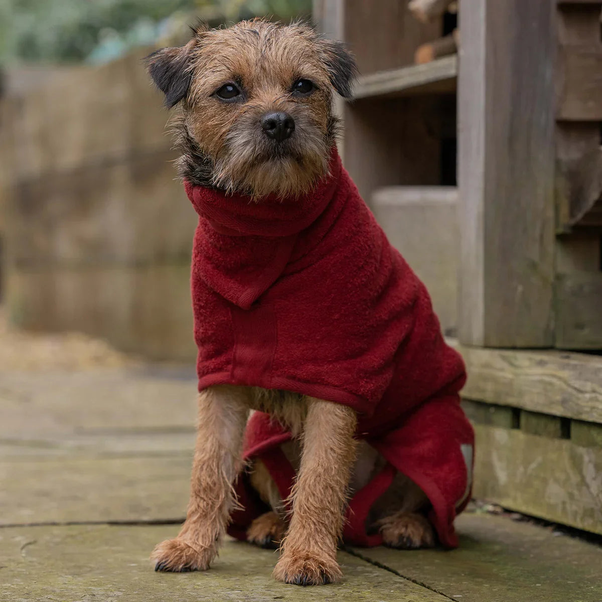 Ruff and Tumble Dog Drying Coat - Rosehip Red