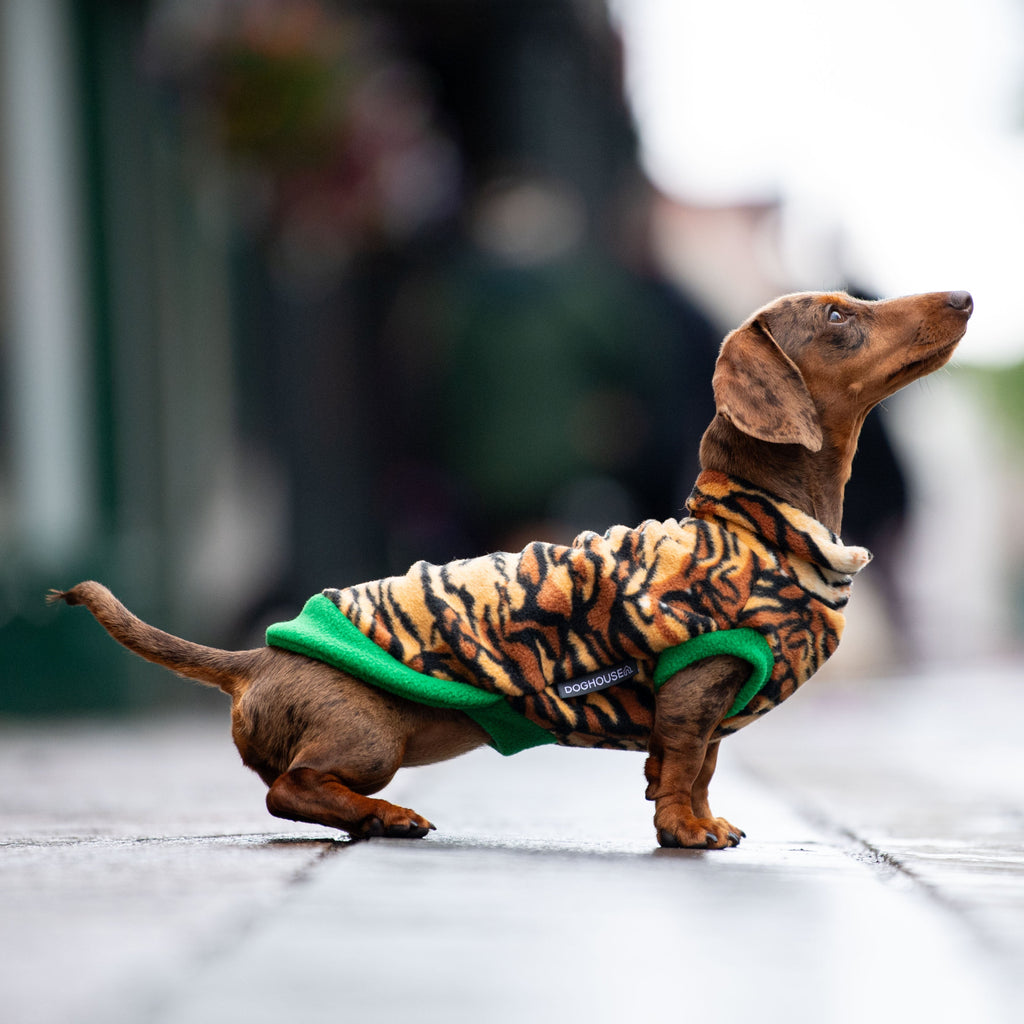 Dachshund Wild Animal Print Fleece Jumper
