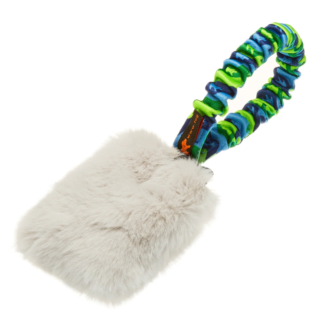 Faux Fur Pocket Bungee Squeaker for Dogs by Tug-e-Nuff