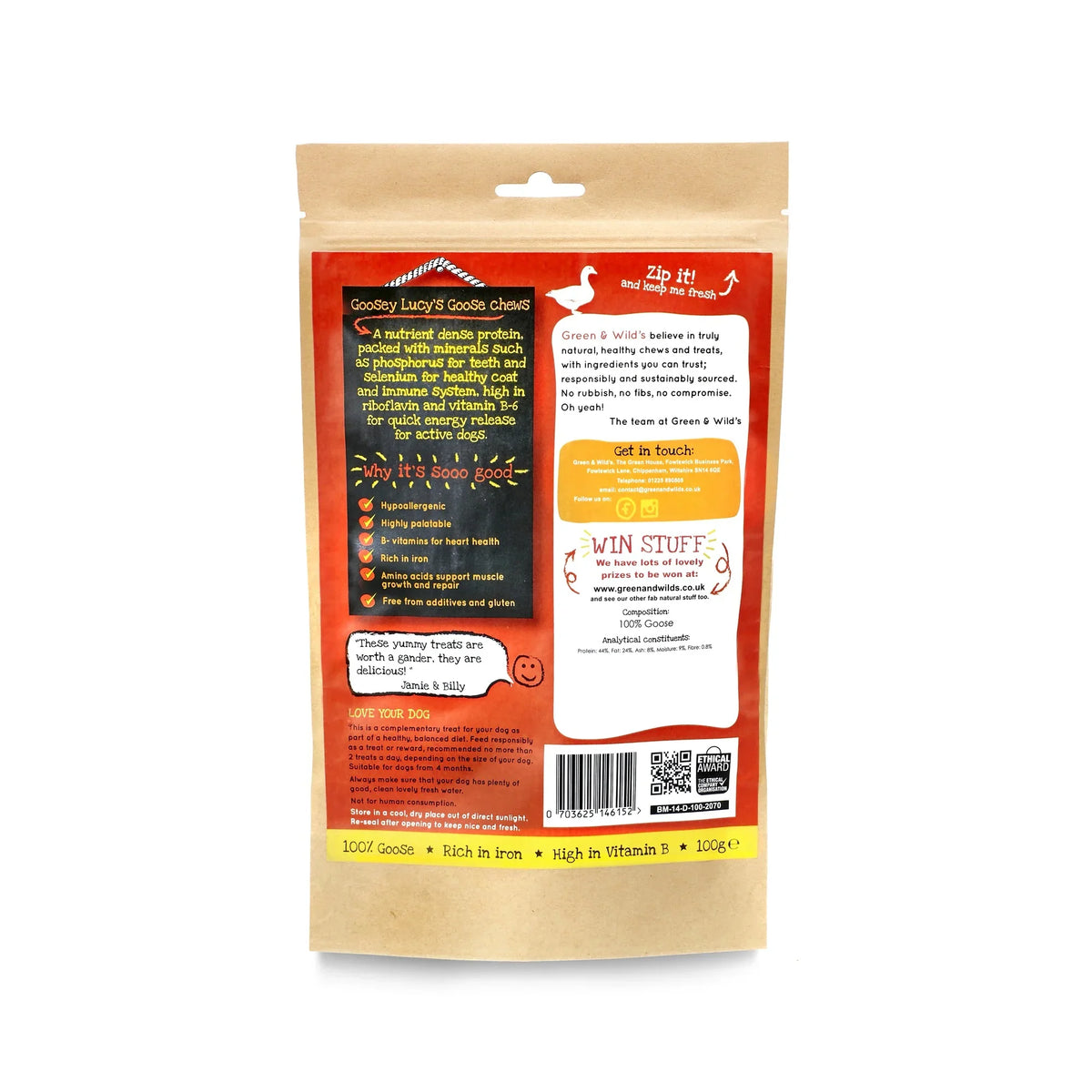 Green & Wilds Goosey Lucy's Goose Chew 100g