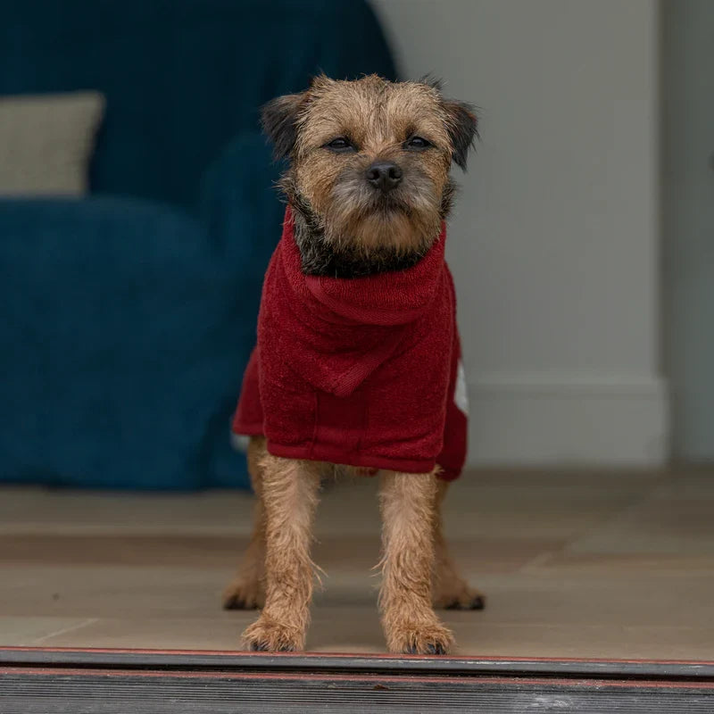 Ruff and Tumble Dog Drying Coat - Rosehip Red