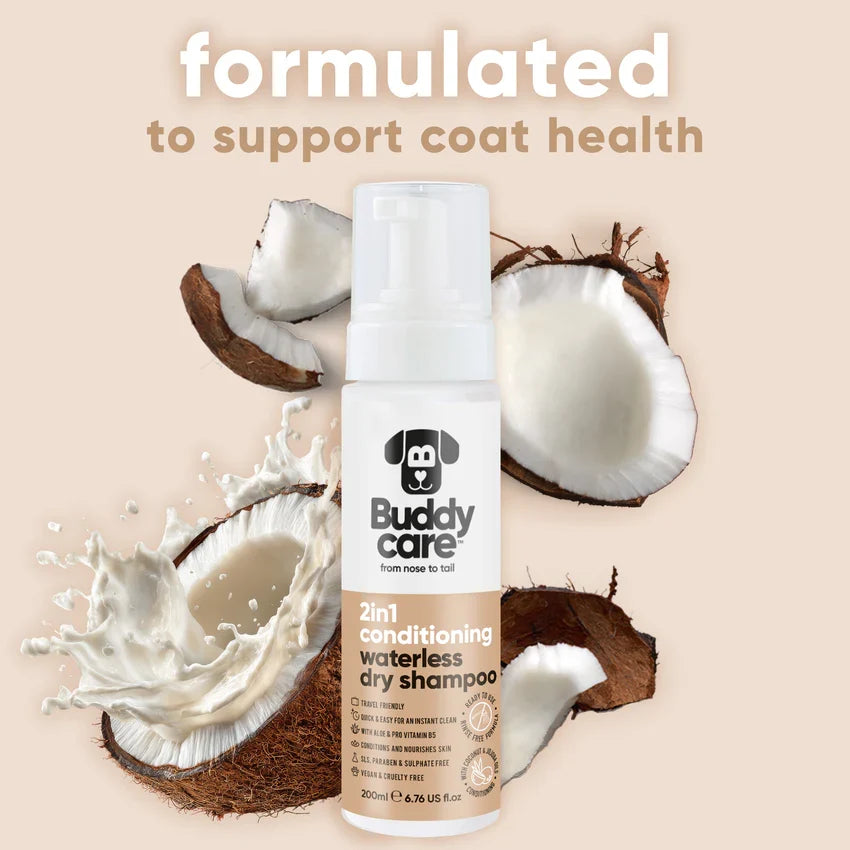 Buddycare Waterless Dry Shampoo 2 in 1 Shampoo and Conditioner