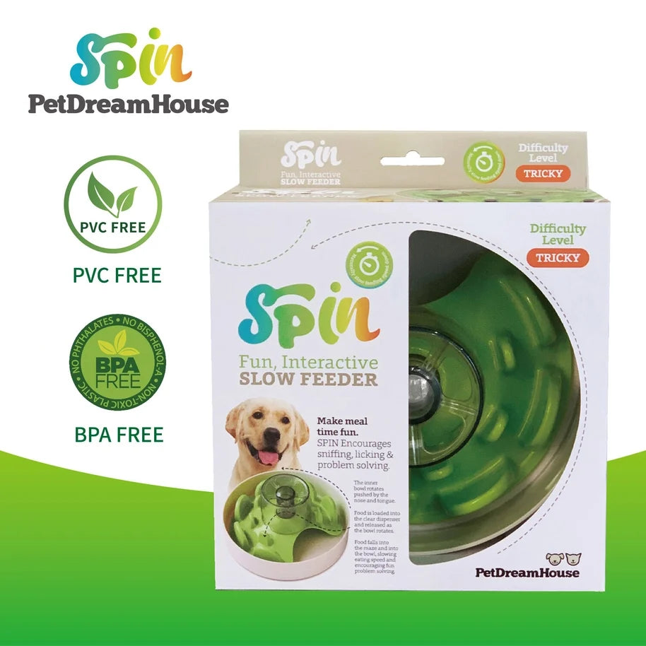 Spin Interactive Slow UFO Tricky Feeder Bowl for Dogs