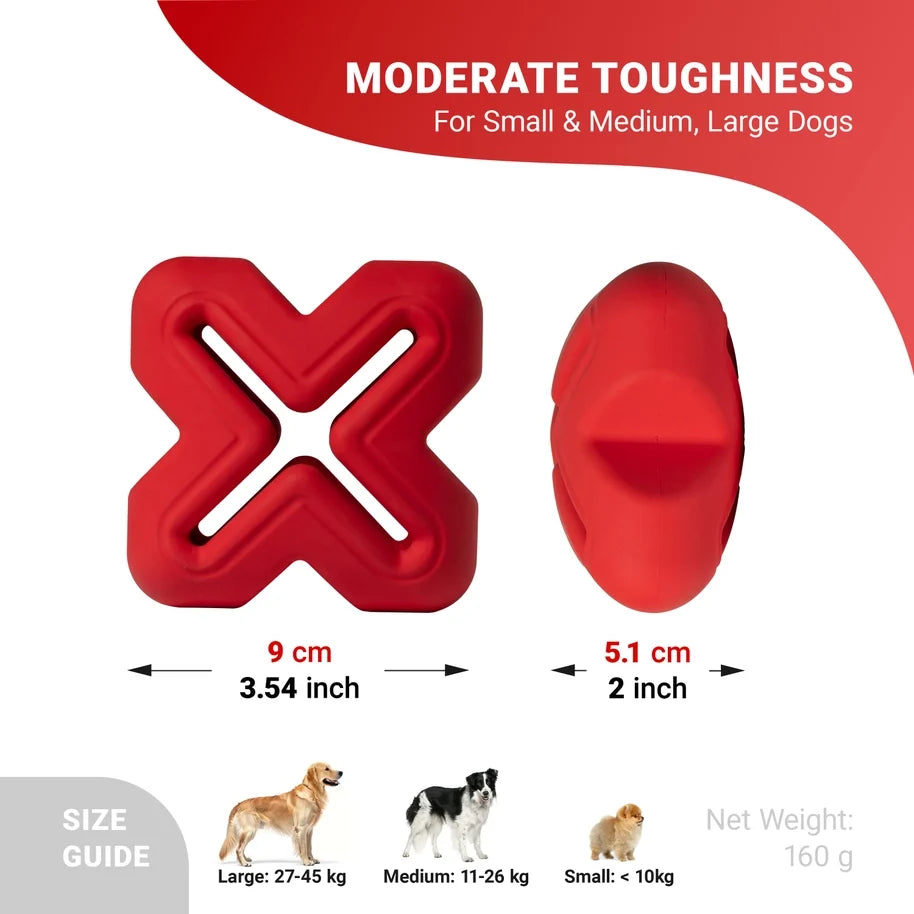 Chewtastic Geometric Geo-Metz Roller Red Dog Toy