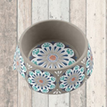 Carmel Grey Medallion Melamine Pet Bowl