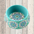 Carmel Turquoise Medallion Melamine Pet Bowl