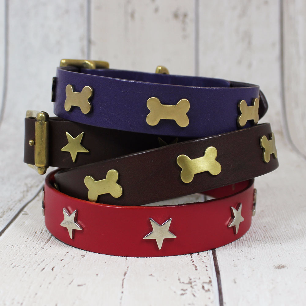 Purple Creature Clothes Dog Collar with Bones